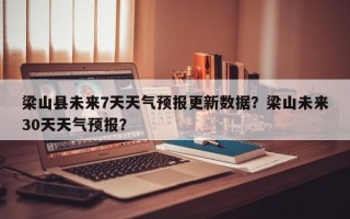 梁山县未来7天天气预报更新数据？梁山未来30天天气预报？