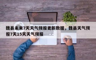 魏县未来7天天气预报更新数据，魏县天气预报7天15天天气预报