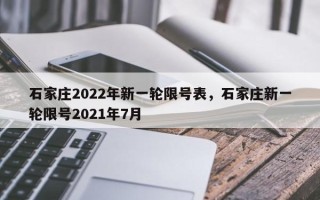 石家庄2022年新一轮限号表，石家庄新一轮限号2021年7月